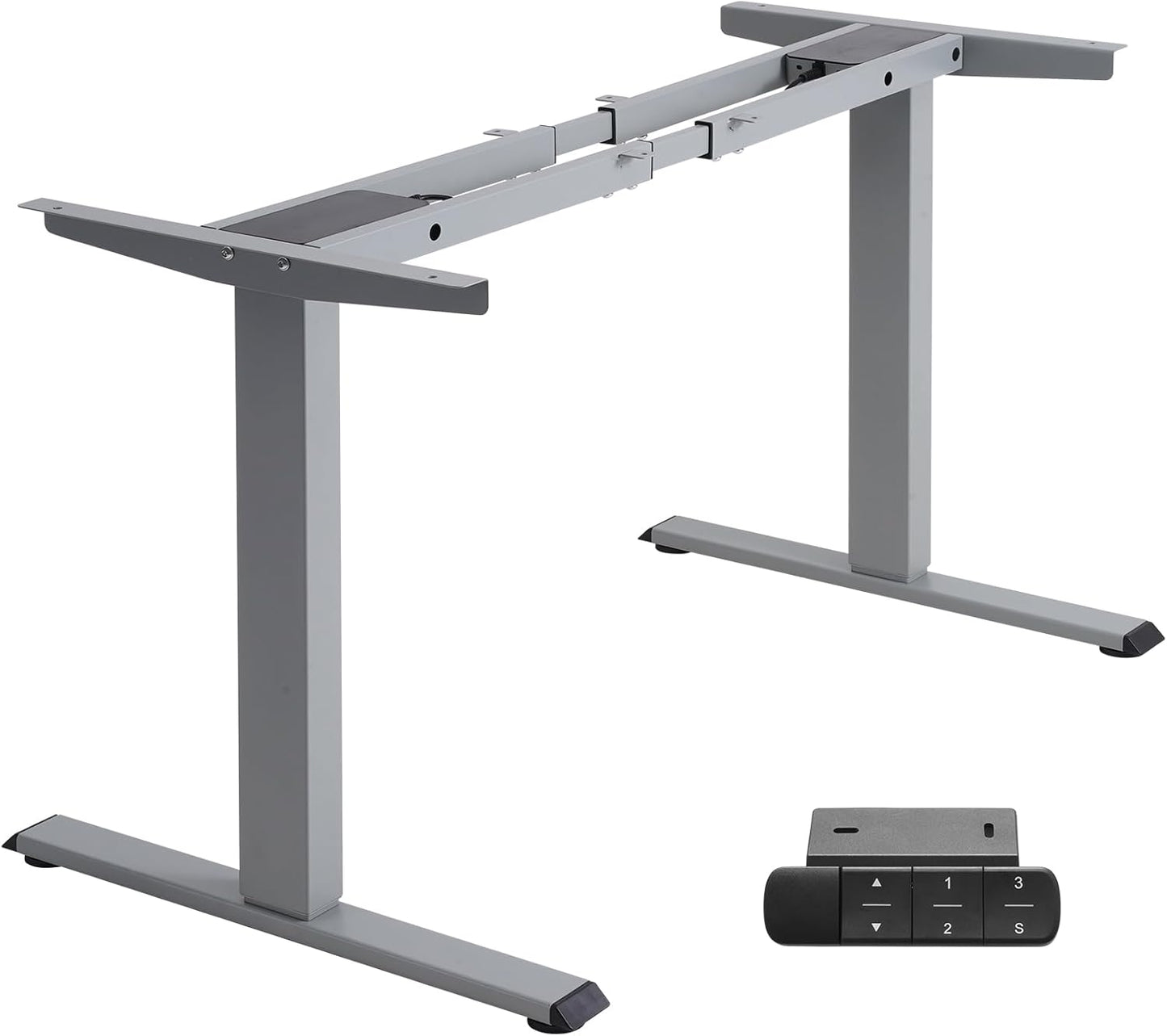 Dual Motor Electric Adjustable Standing Computer Desk for Home and Office (Grey Frame Only)