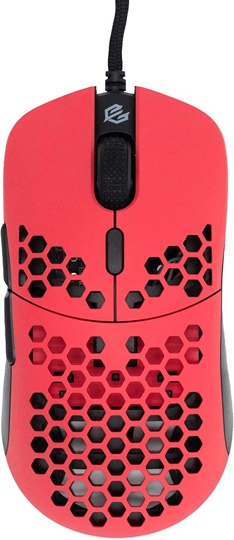 Gwolves Hati HTM Lightweight Honeycomb Wired Gaming Mouse,~56G,3389 Sensor,16,000 DPI, Low Latency,Anti-Interference,6 Programmable Buttons,On-Board Memory,Pc/Mac and Laptop (Faze Red, HTM - Medium)