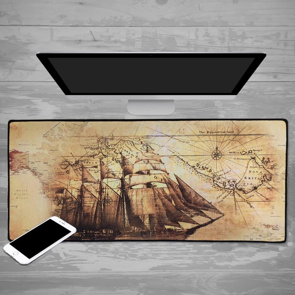 XXL Professional Large Mouse Pad & Computer Game Mouse Mat (35.4X15.7X0.1In, Boat)
