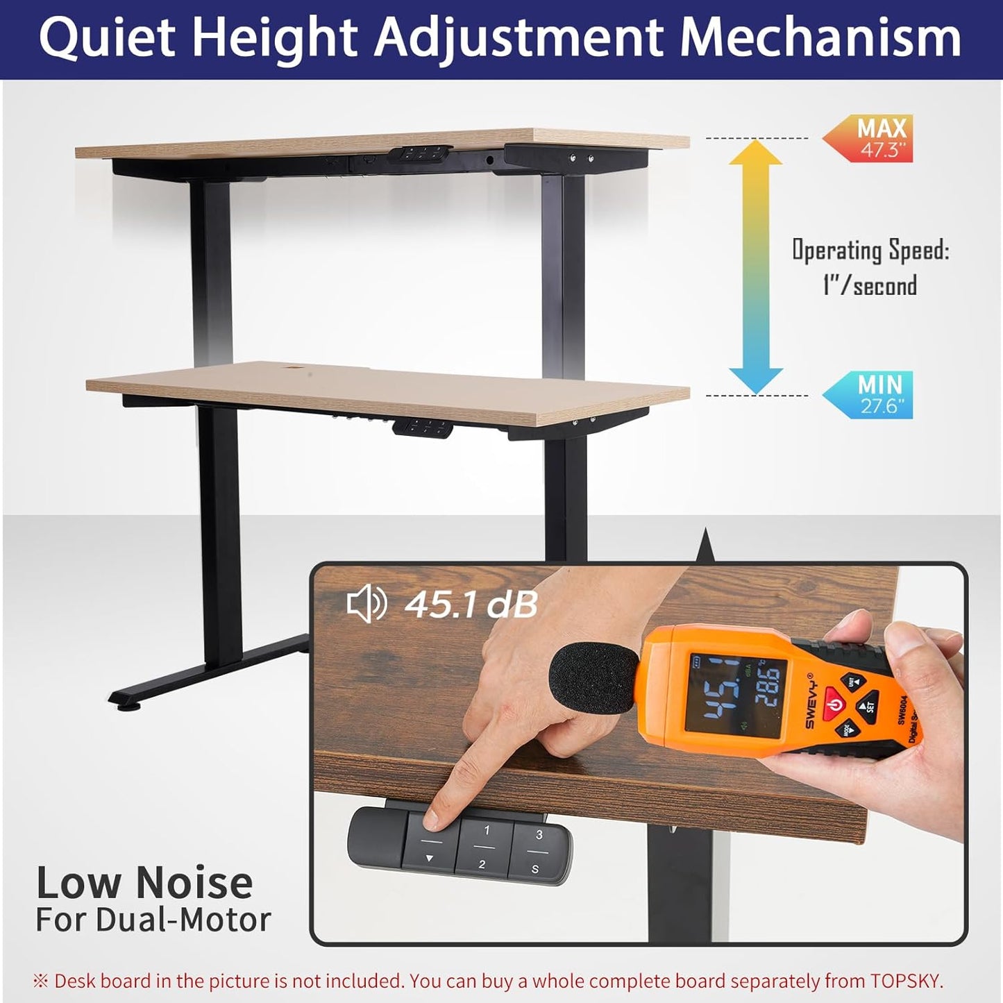 Dual Motor Electric Adjustable Standing Computer Desk for Home and Office (Grey Frame Only)